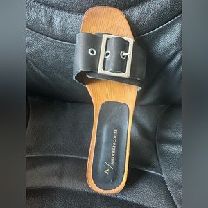 Anthropologie-Sandals-black with buckle